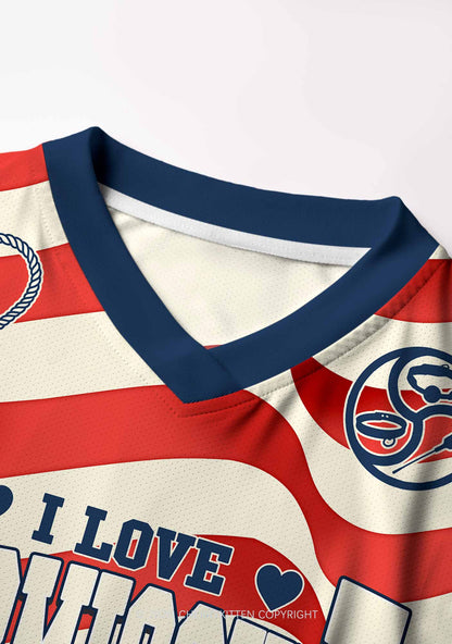 I Love S Boys Y2K Crop Football Jersey Shirts Cherrykitten