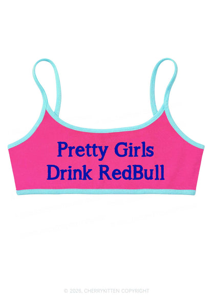 Pretty Girls Drink Red Y2K Super Crop Cami Cherrykitten