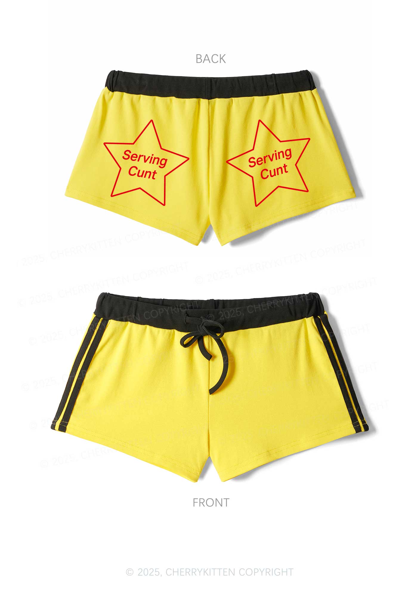 Serving Count Y2K Drawstring Mini Shorts Cherrykitten