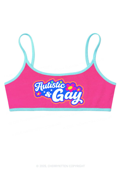 Autistic Gay Pride Y2K Super Crop Cami Cherrykitten