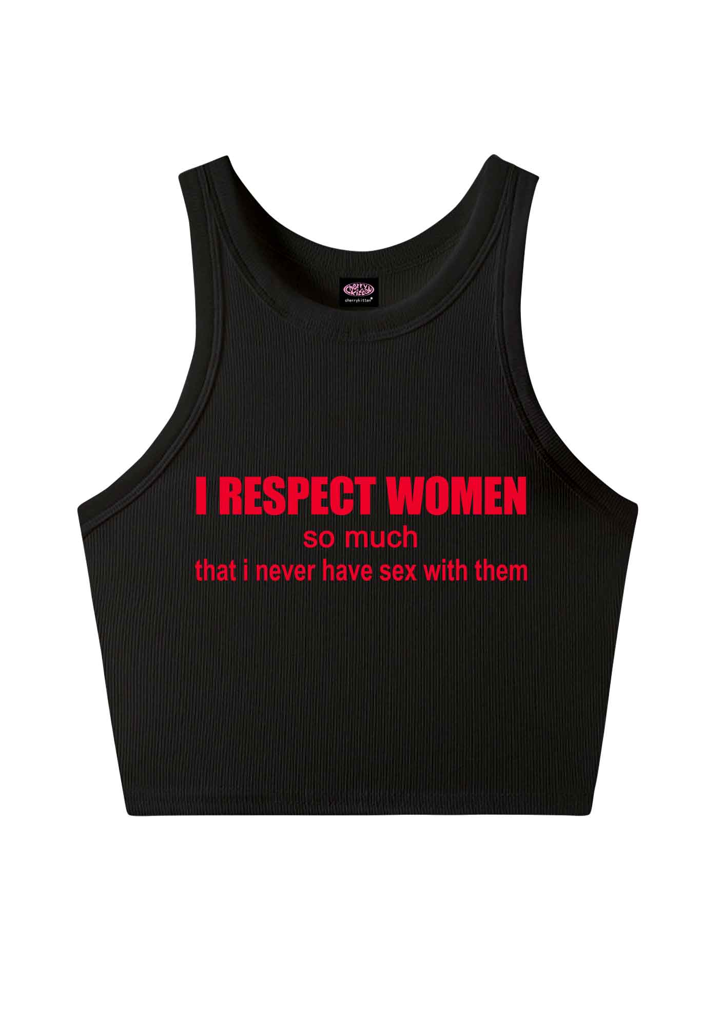 I Respect Women Pride Y2K Crop Tank Top Cherrykitten
