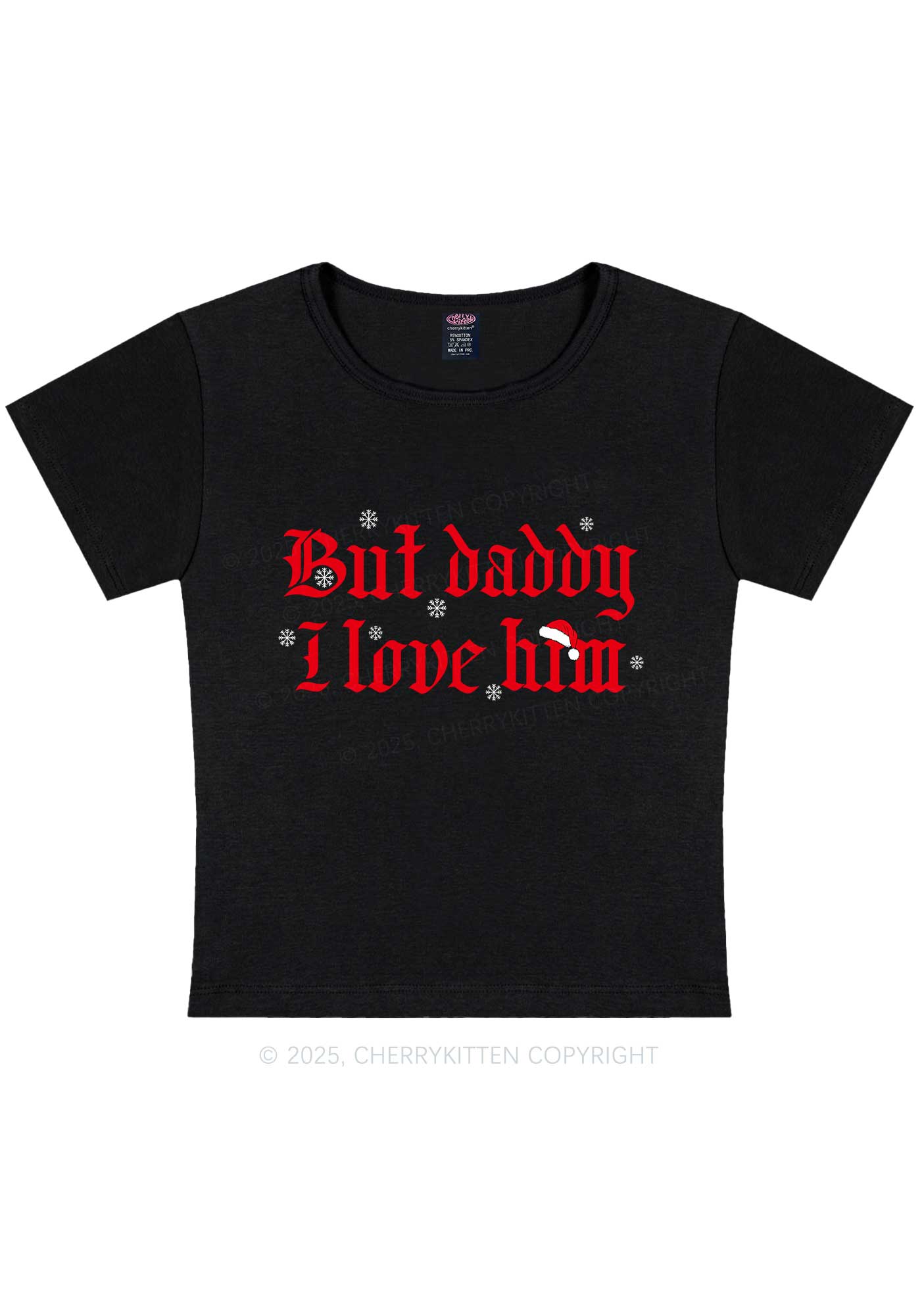 Christmas Daddy I Love Him Y2K Baby Tee Cherrykitten