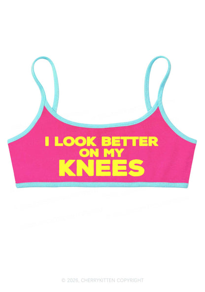 I Look Better On My Knees Y2K Super Crop Cami Cherrykitten