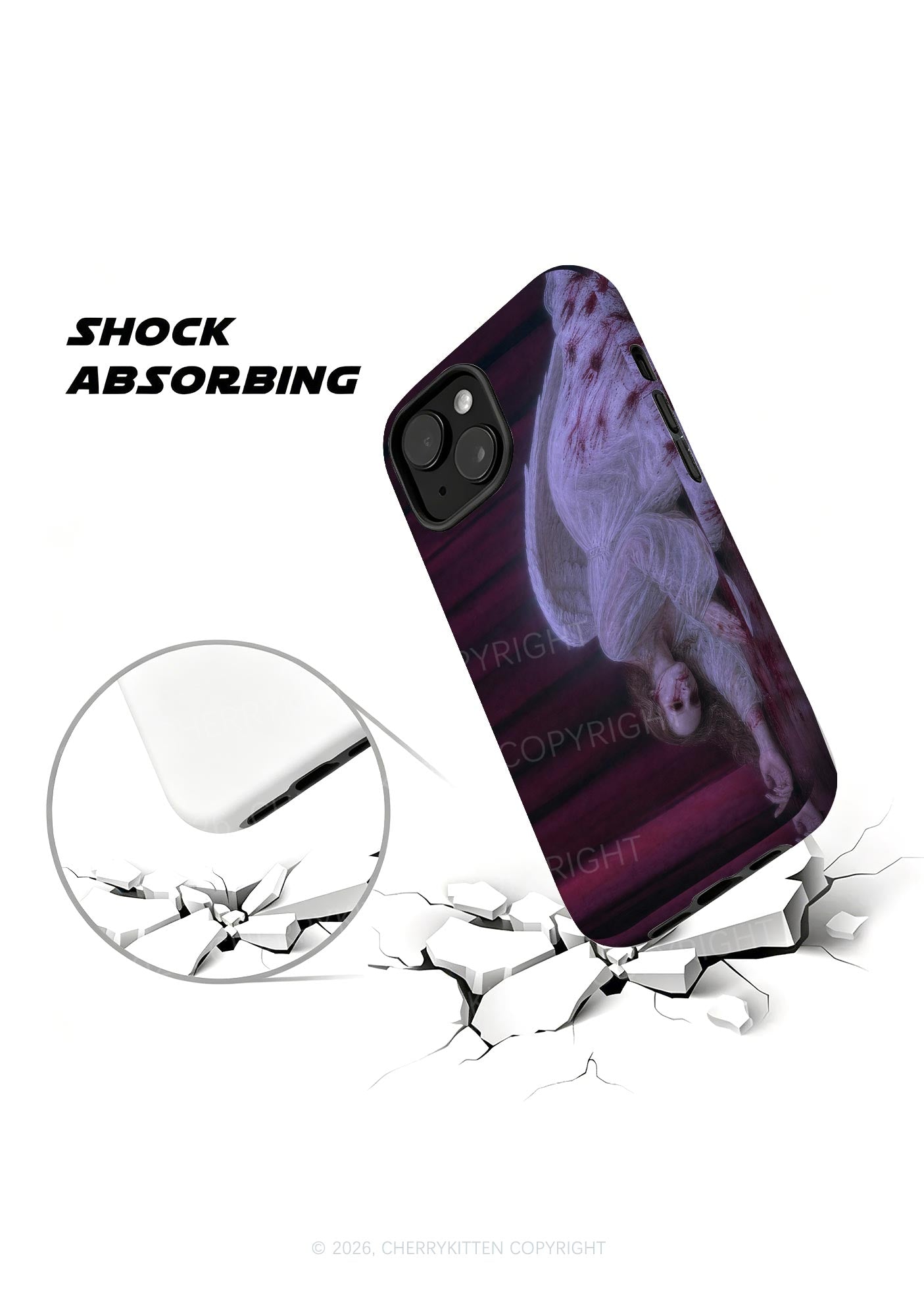 Halloween Bloody Lying Angel Y2K Phone Case Cherrykitten