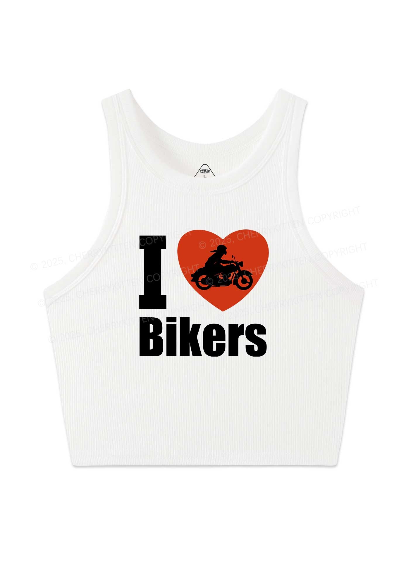 I Love Bikers Y2K Crop Tank Top Cherrykitten