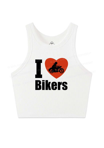 I Love Bikers Y2K Crop Tank Top Cherrykitten