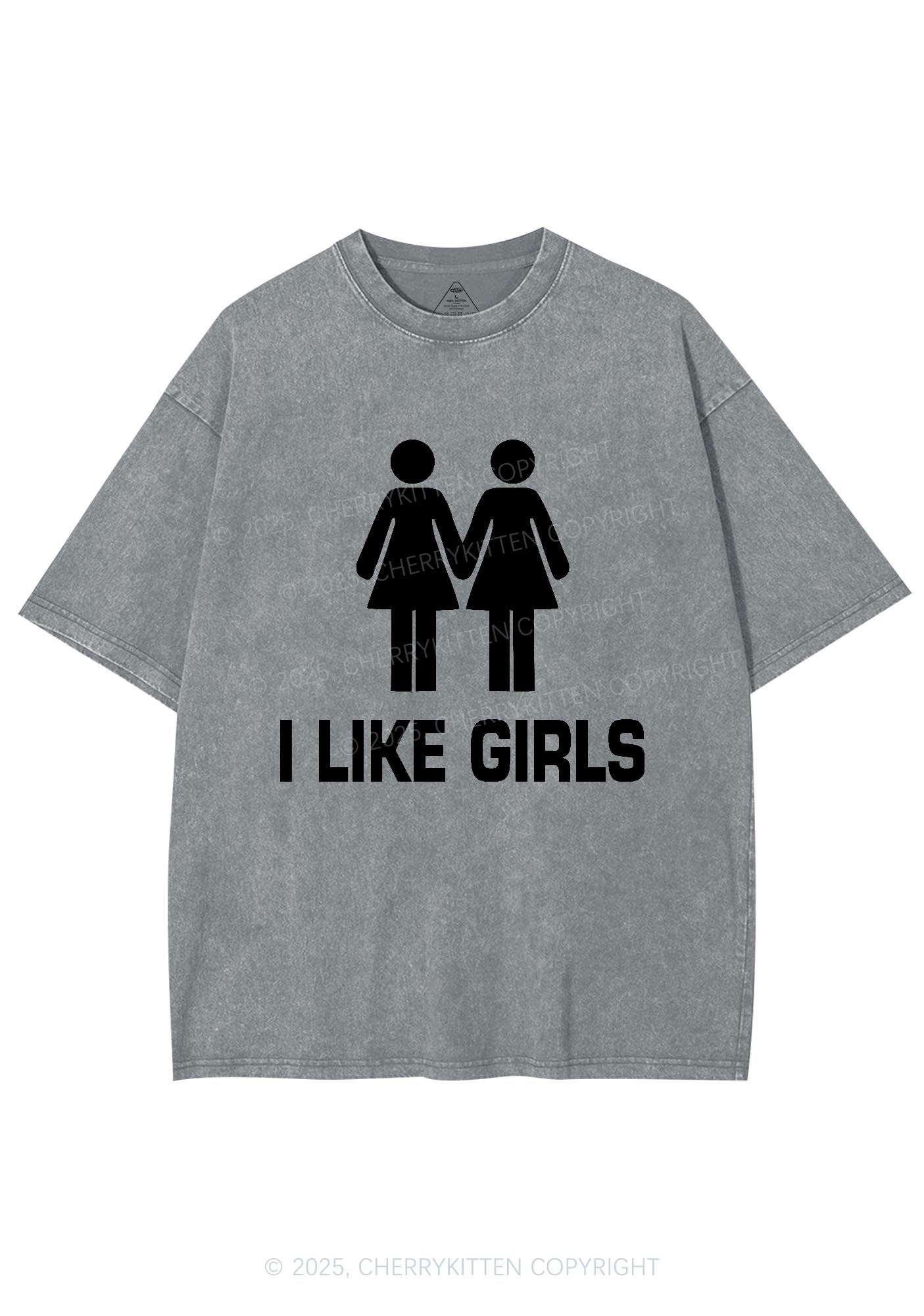 I Like Girls Pride Y2K Shirts Washed Tee Cherrykitten