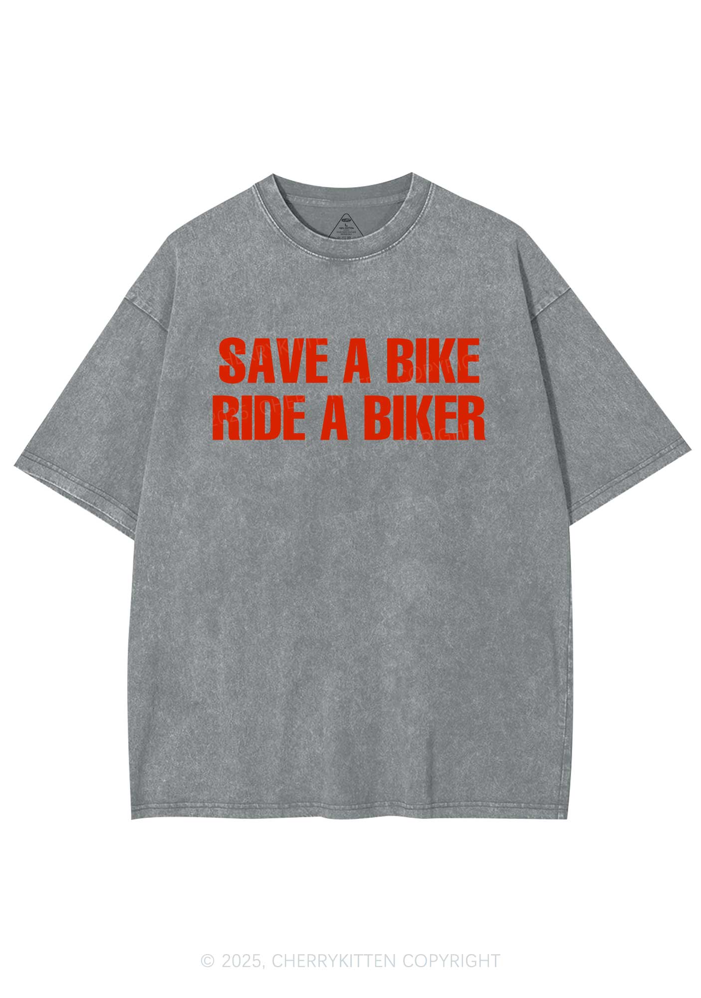 Save Bike Ride Biker Y2K Shirts Washed Tee Cherrykitten