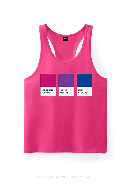Bisexual Flag Colors Pride Y2K Men Racerback Tank Top Cherrykitten