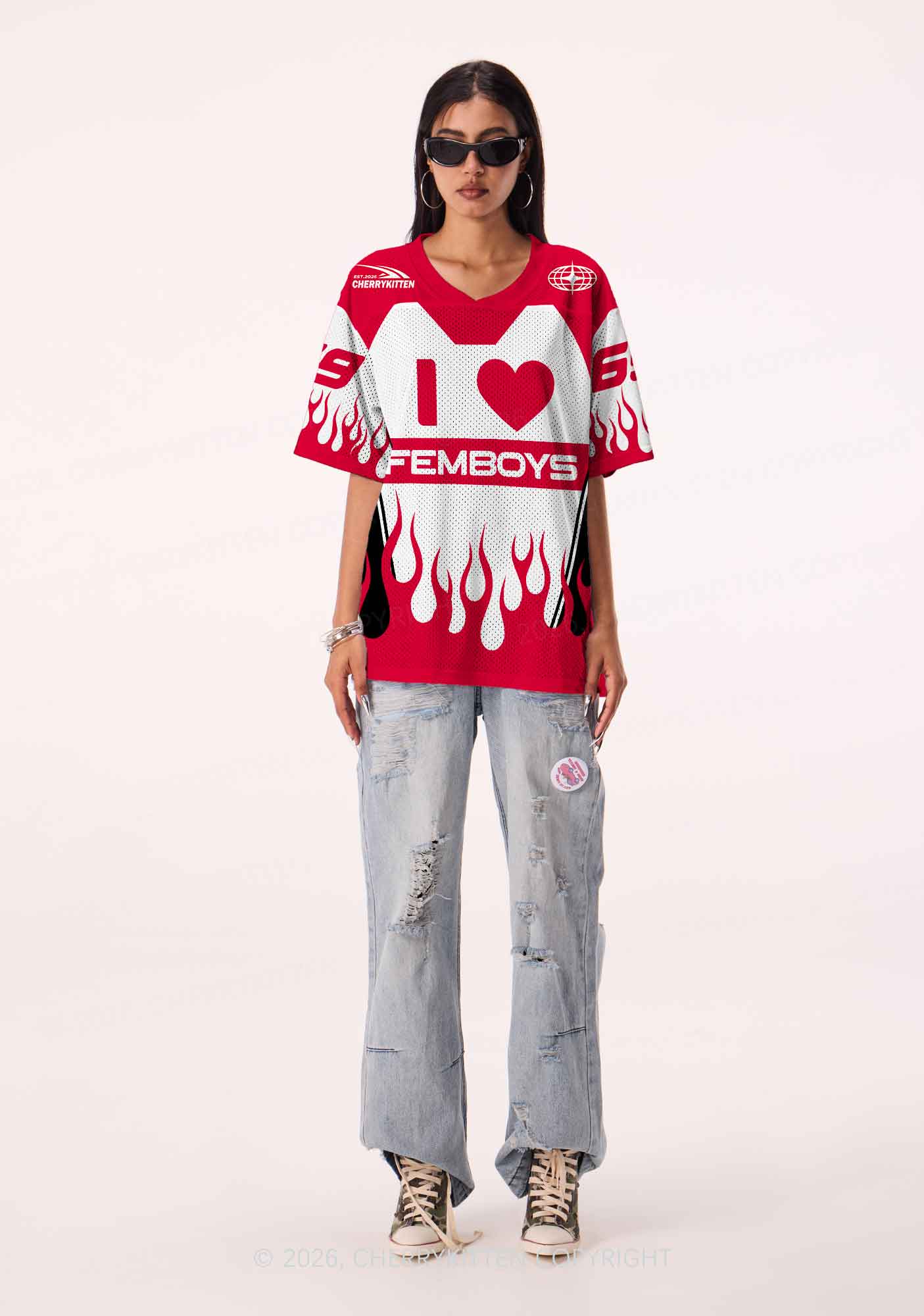 I Love Femboys Pride Y2K Sport Jersey Shirts Cherrykitten