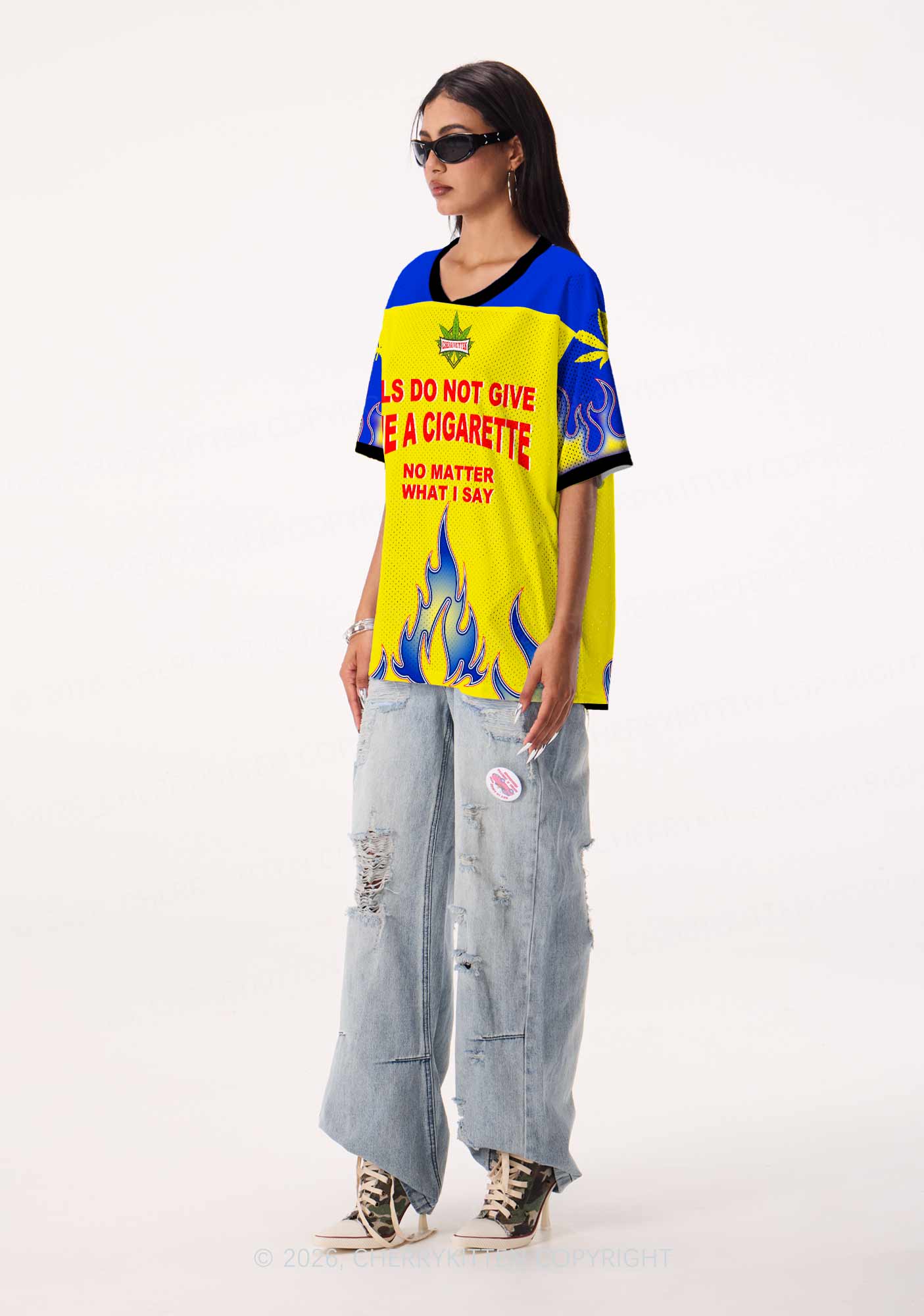 Dont Give Me Cigarette Y2K Sport Jersey Shirts Cherrykitten