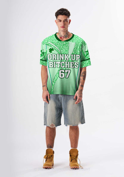 Custom Drink Up Bxxches St Patricks Y2K Sport Jersey Shirts Cherrykitten