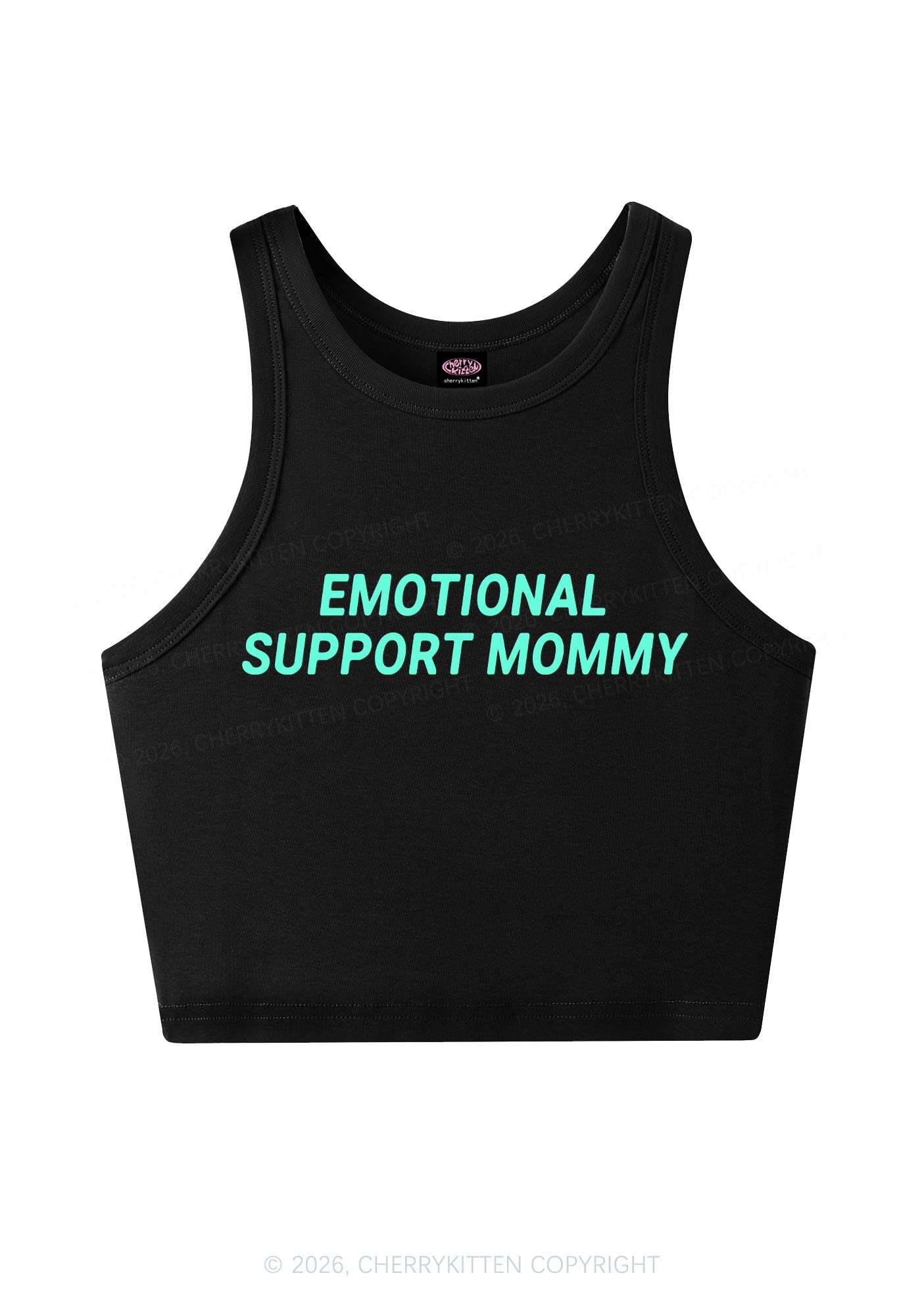 Emotional Support Mommy Y2K Crop Tank Top Cherrykitten
