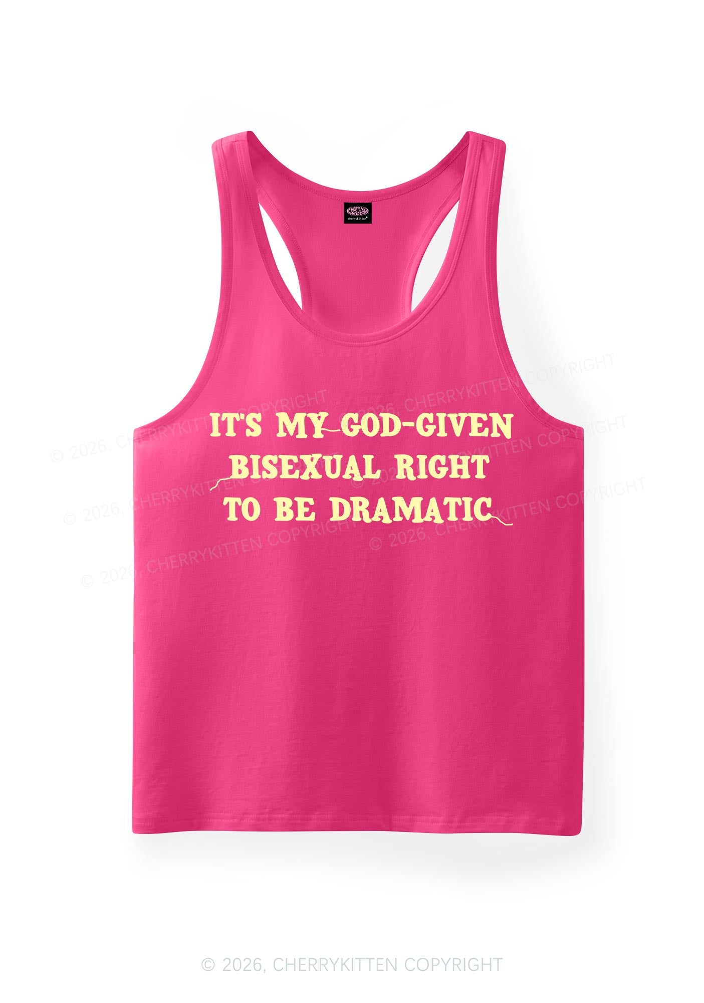 God Given Bisexual Right Pride Y2K Men Racerback Tank Top Cherrykitten