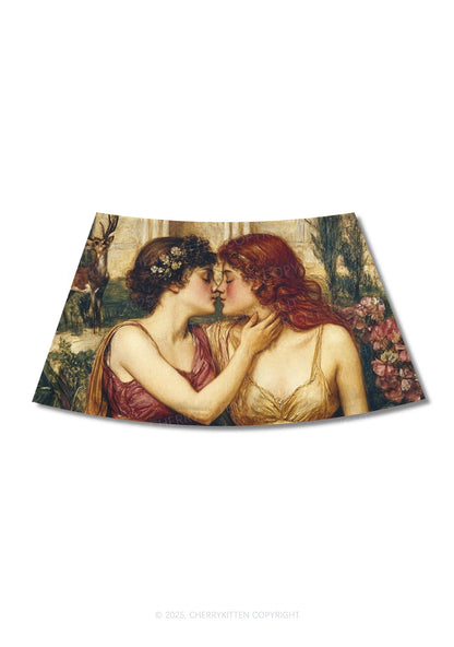Lesbian Girlfriend Y2K Print Mini Skirt Cherrykitten