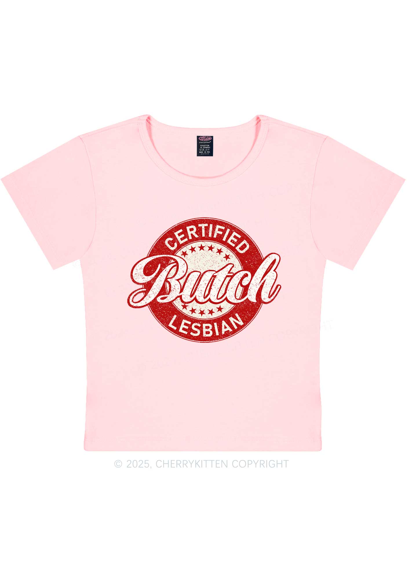 Certified Butch Lesbian Y2K Baby Tee Cherrykitten