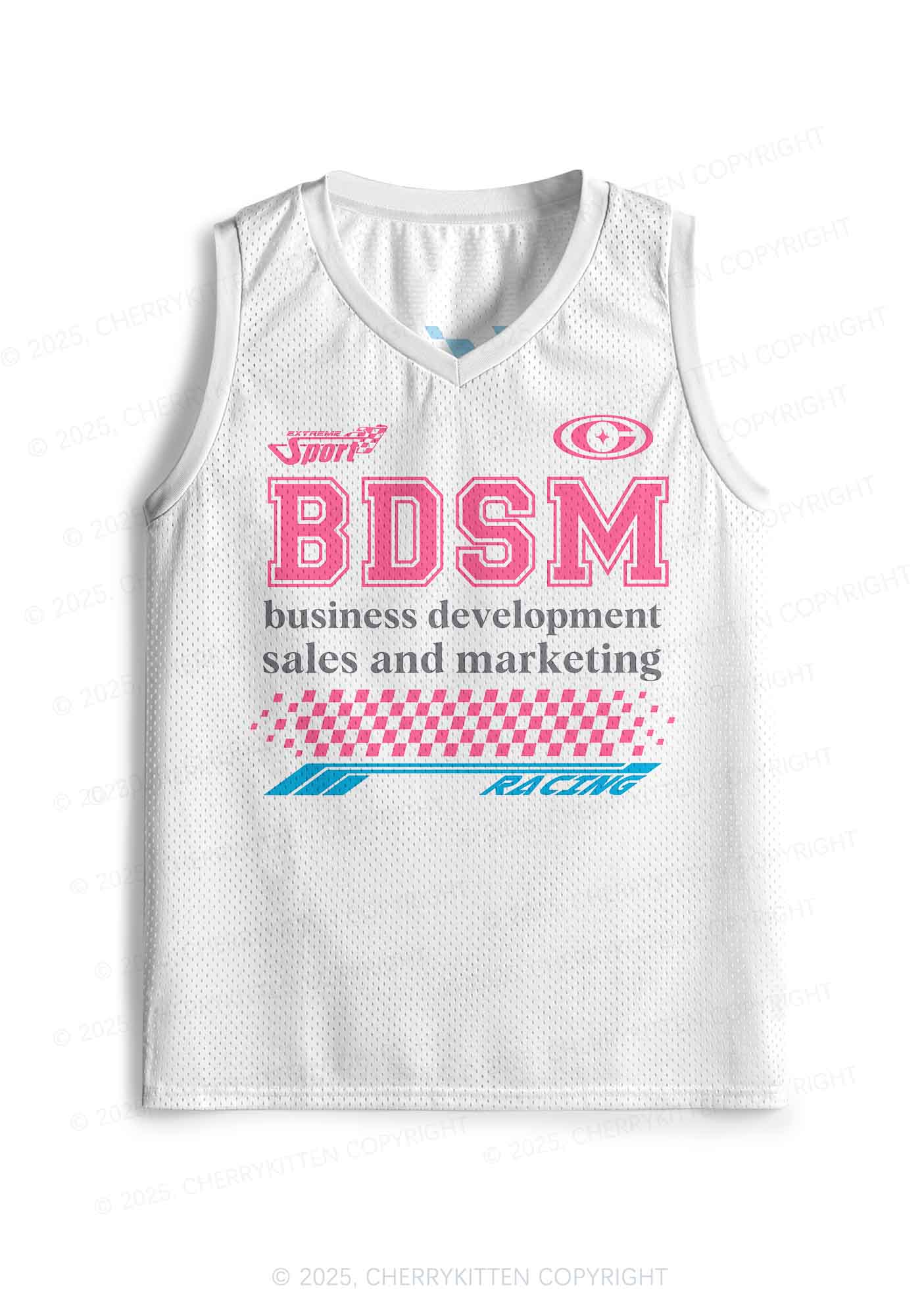 Custom Pink BDSM Y2K Sport Jersey Tank Cherrykitten