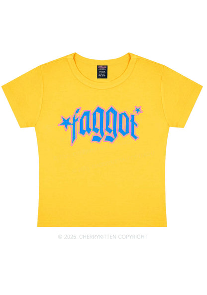 Faggot Stars Pride Y2K Baby Tee Cherrykitten