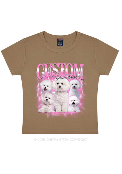 Custom Cute Puppy Photo Y2K Baby Tee Cherrykitten