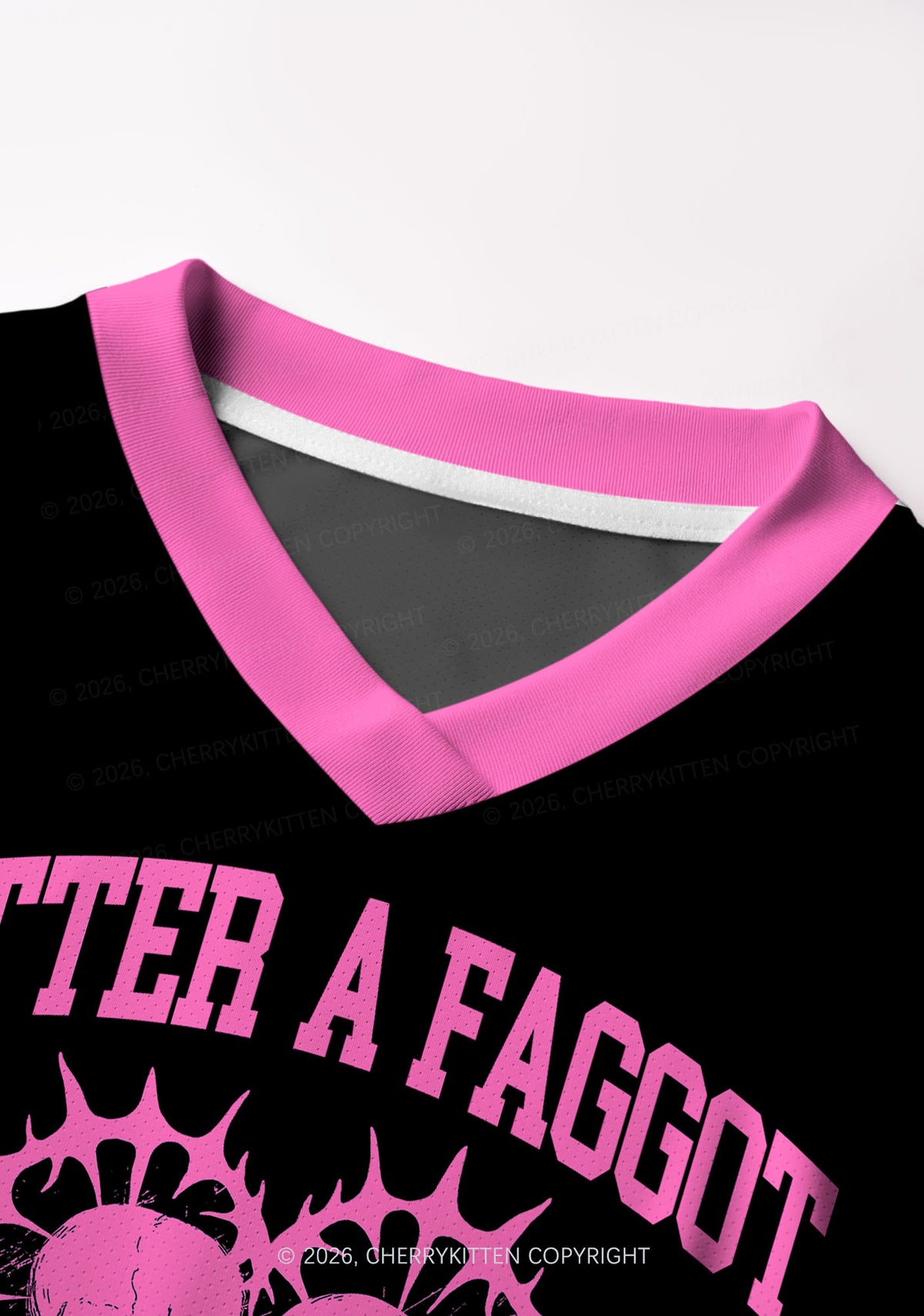 Hot Pink Better A Faggot Than A Fascist Pride Y2K Crop Football Jersey Shirts Cherrykitten