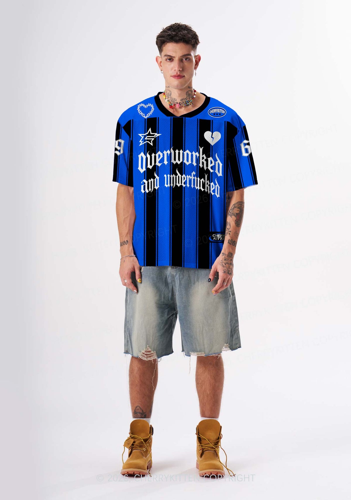Overworked And Underfxxked Y2K Sport Jersey Shirts Cherrykitten