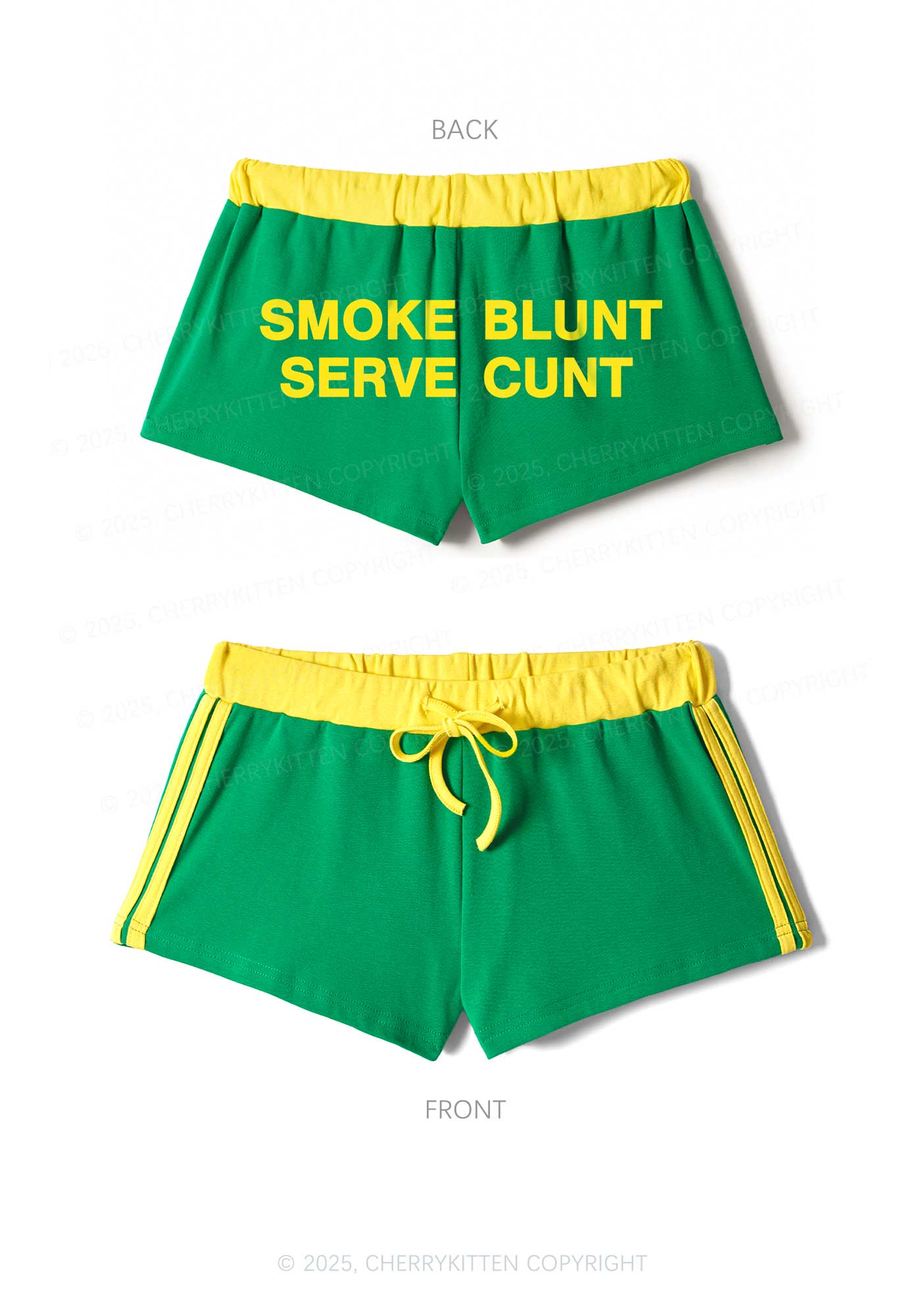 Smoke Blunt Y2K Drawstring Mini Shorts Cherrykitten