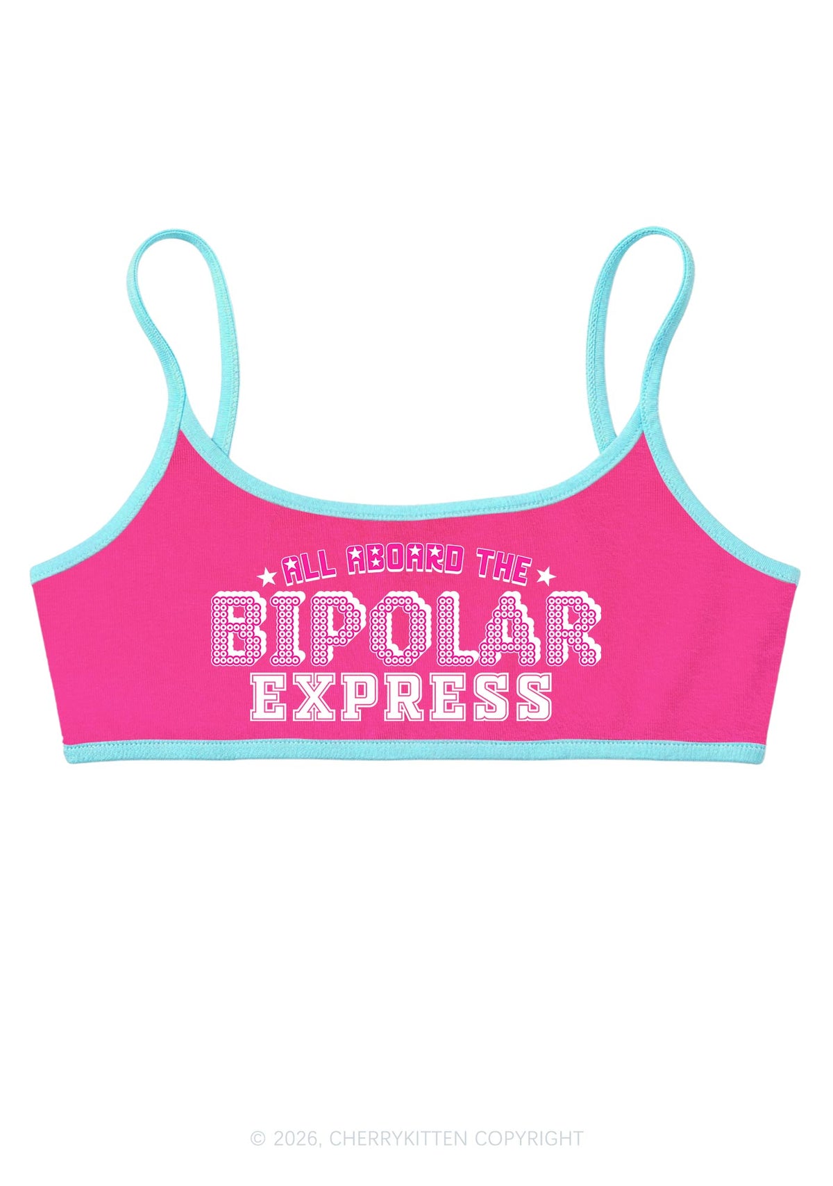 All Aboard The Bipolar Express Y2K Super Crop Cami Cherrykitten