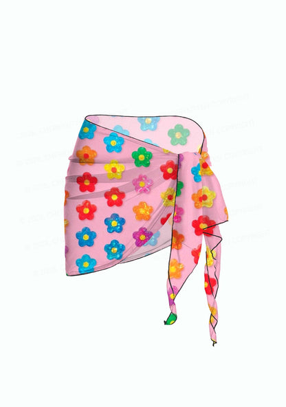 Rainbow Flower Y2K Print Bikini Set Cherrykitten
