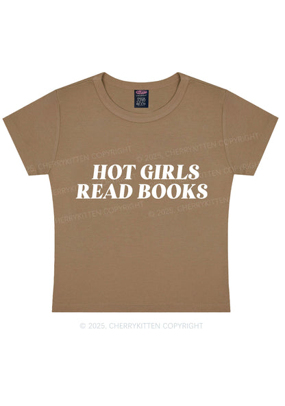 Hot Girls Read Books Y2K Baby Tee Cherrykitten