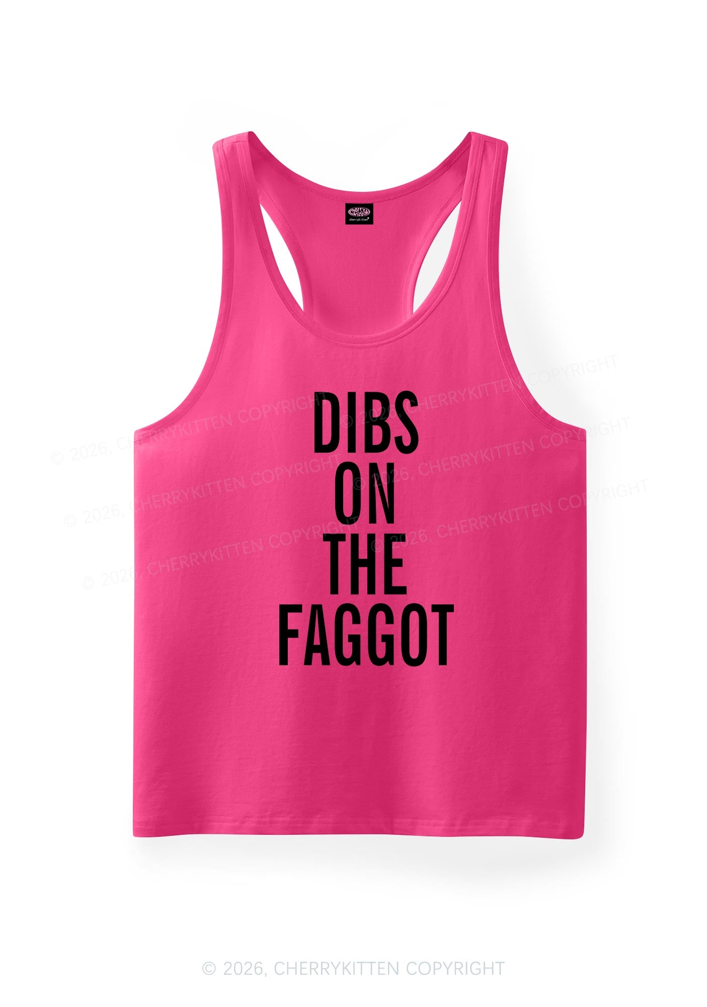 Dibs On The Faggot Pride Y2K Men Racerback Tank Top Cherrykitten