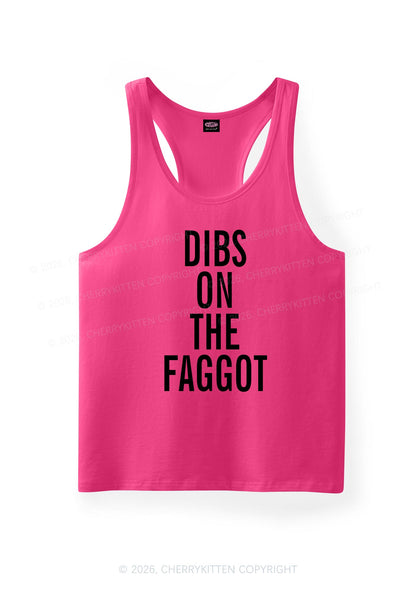 Dibs On The Faggot Pride Y2K Men Racerback Tank Top Cherrykitten