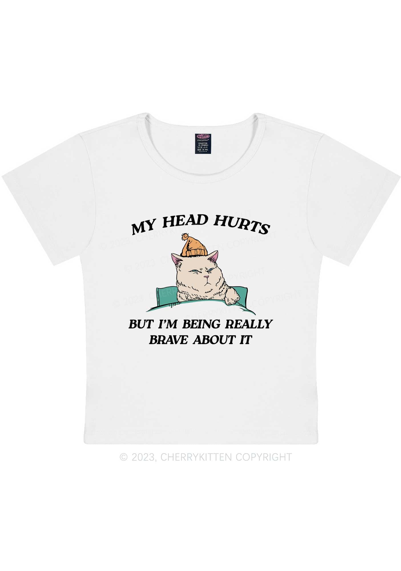 Head Hurts Y2K Baby Tee Cherrykitten