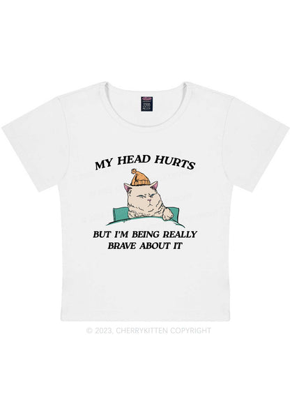 Head Hurts Y2K Baby Tee Cherrykitten