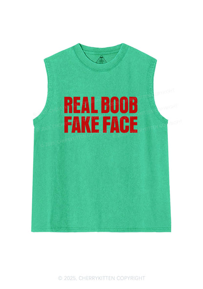 Fake Face Real Bxxb Y2K Washed Muscle Tank Cherrykitten