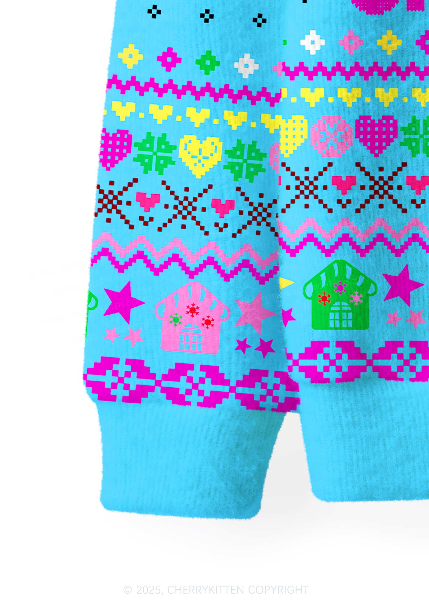 Silly Gang Y2K Christmas Cardigan Knit Sweatshirt Cherrykitten