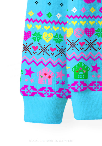 Silly Gang Y2K Christmas Cardigan Knit Sweatshirt Cherrykitten