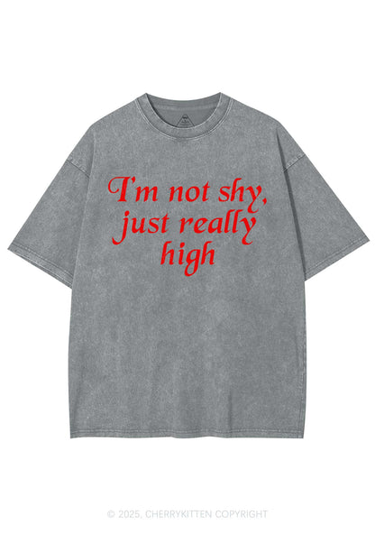 Just Really High Y2K Shirts Washed Tee Cherrykitten