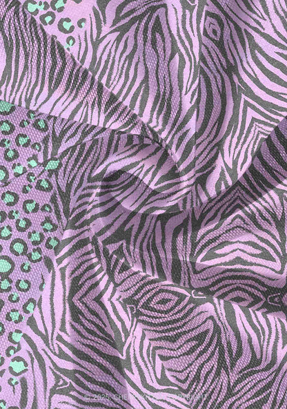 Lavender Zebra Y2K Print Mini Layered Skirt Cherrykitten