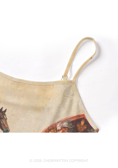 God Smoking Horse Y2K Mesh Cami Tank Cherrykitten