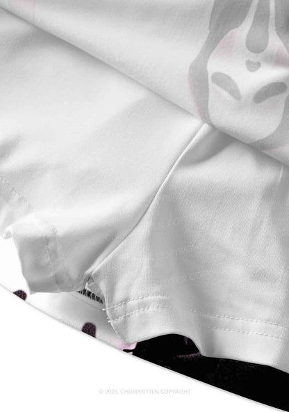 Halloween Ghost Kitten Y2K Print Mini Skirt Cherrykitten