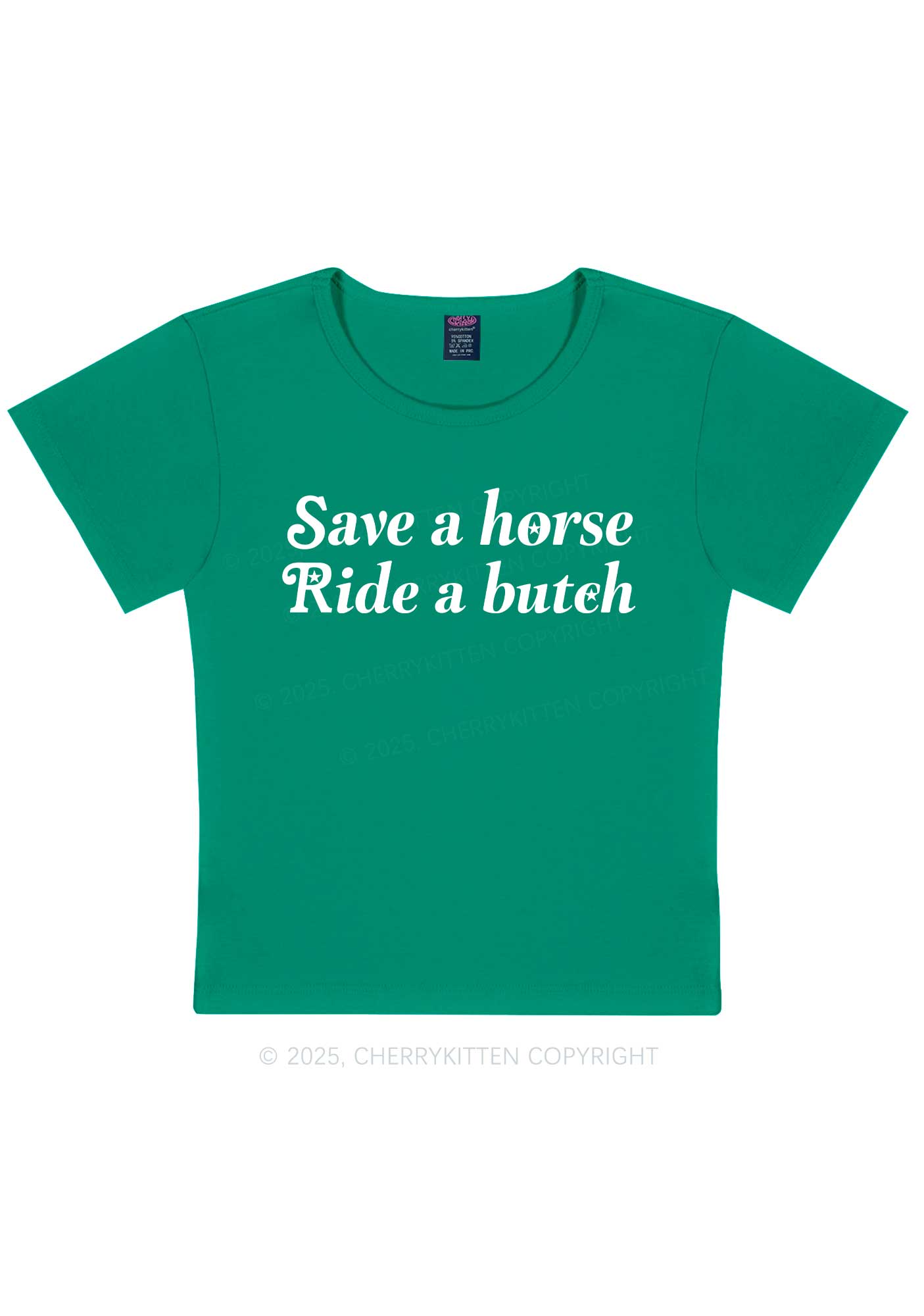 Save Horse Ride Butch Y2K Baby Tee Cherrykitten