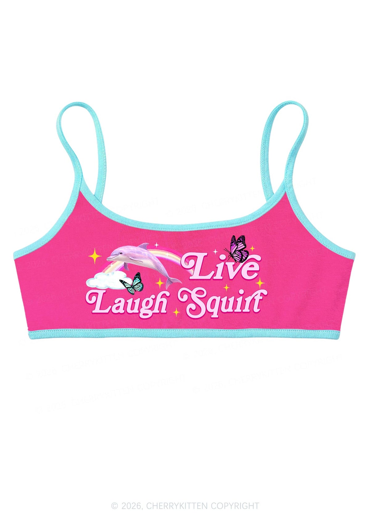 Live Laugh Squirt Y2K Super Crop Cami Cherrykitten
