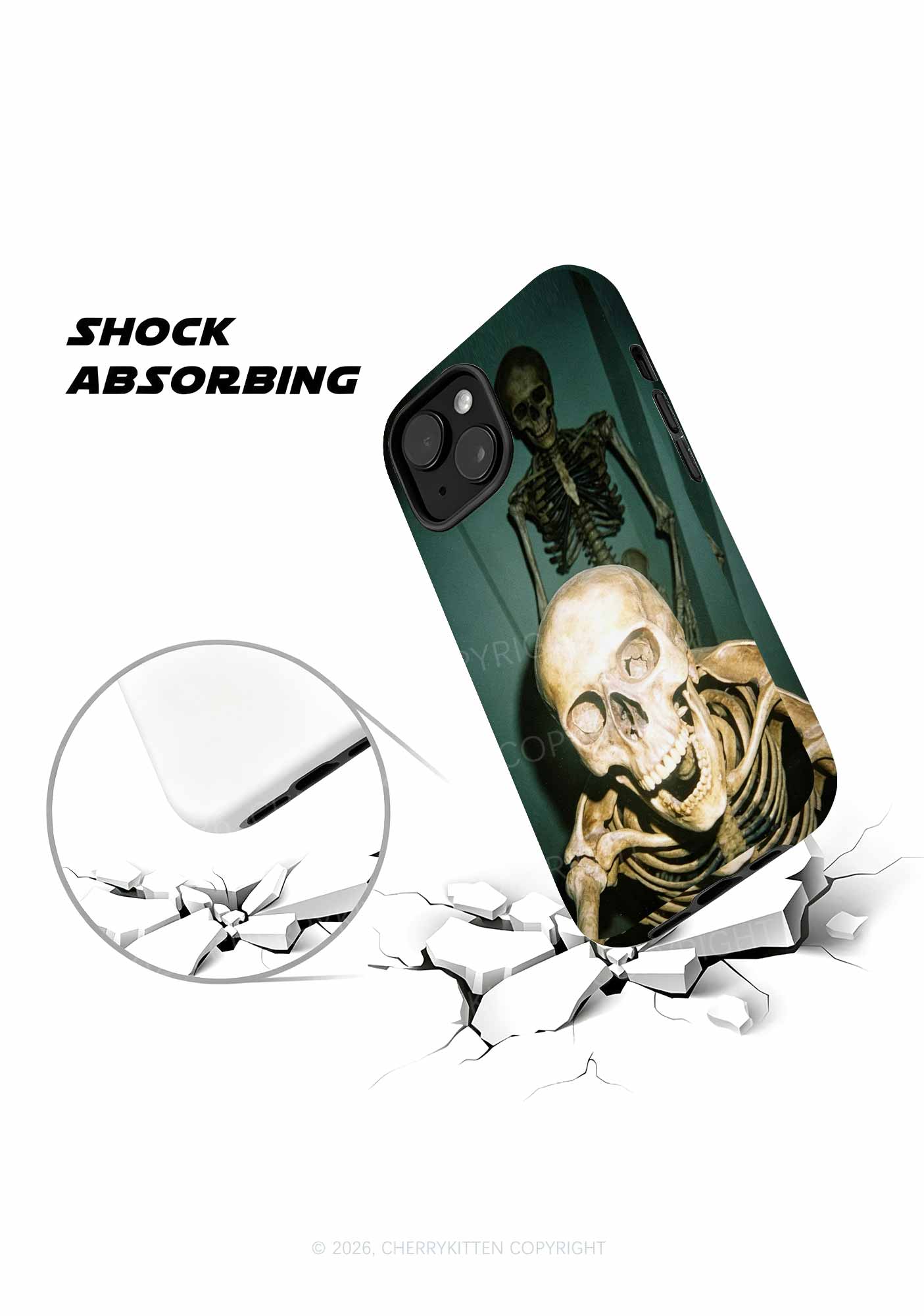 Halloween Double Skeleton Selfie Y2K Phone Case Cherrykitten