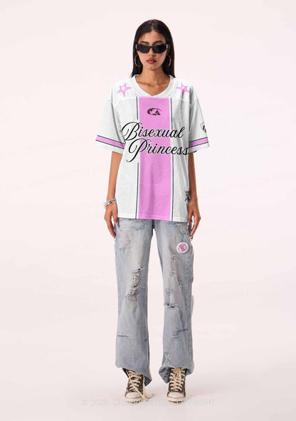 White Bisexual Princess Pride Y2K Sport Jersey Shirts Cherrykitten