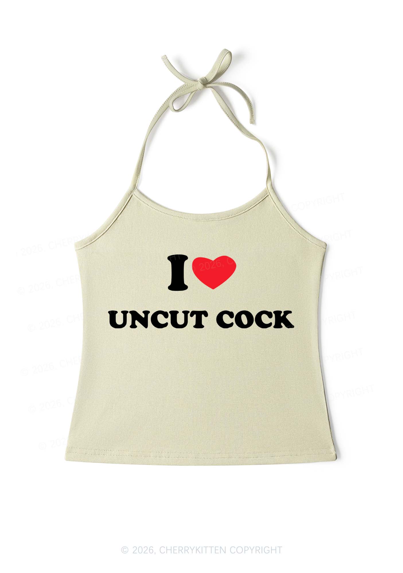 I Love Uncut Cxck Y2K Halter Neck Cami Cherrykitten