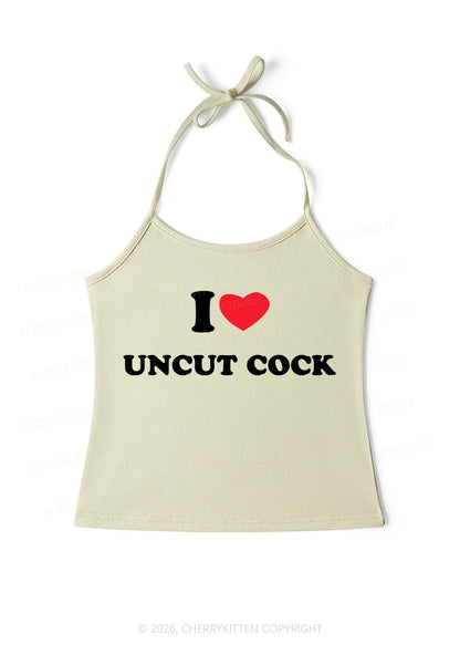 I Love Uncut Cxck Y2K Halter Neck Cami Cherrykitten