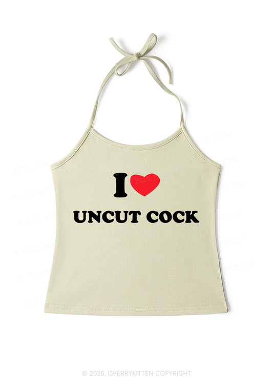 I Love Uncut Cxck Y2K Halter Neck Cami Cherrykitten