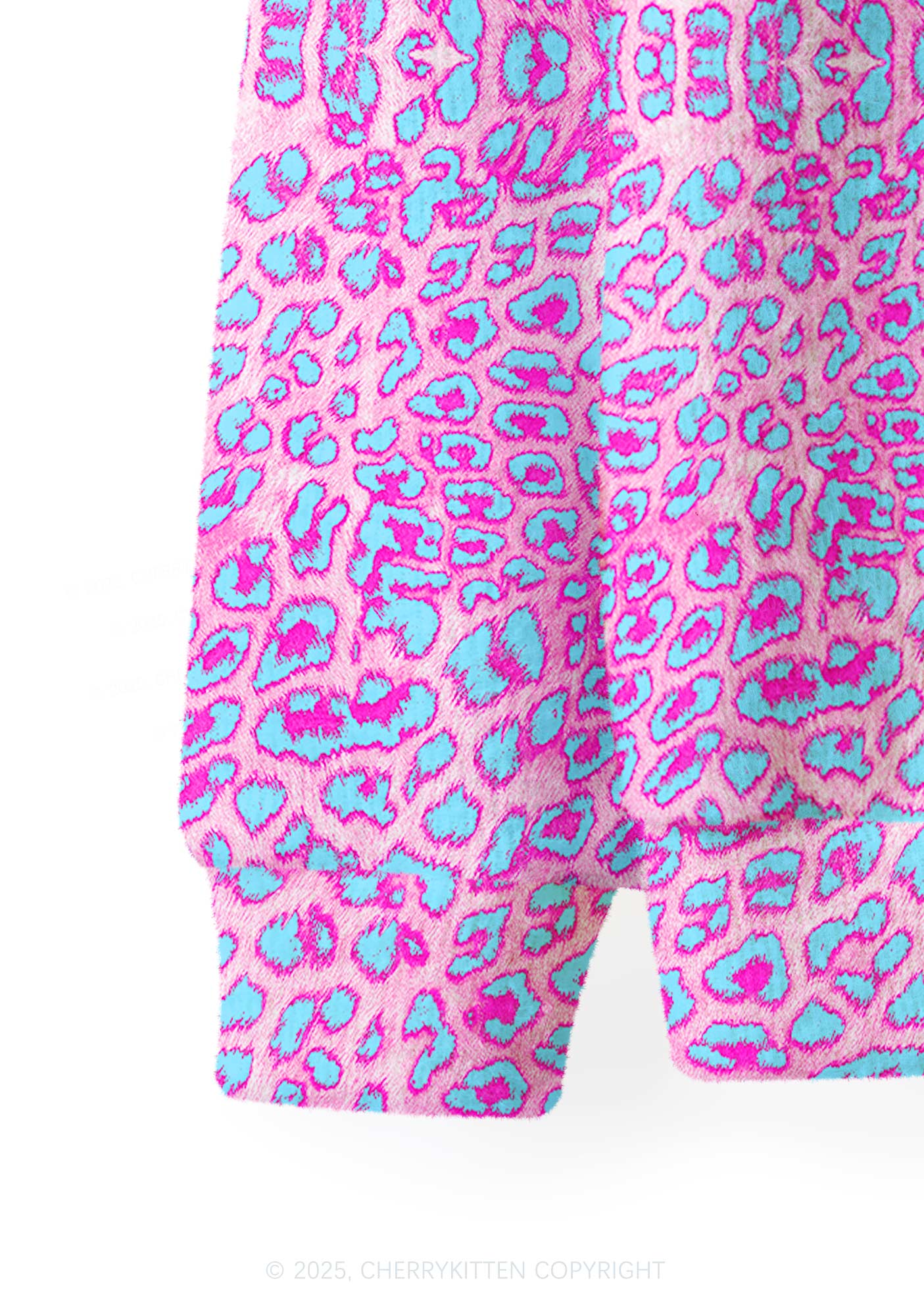 Purple Leopard Y2K Christmas Cardigan Knit Sweatshirt Cherrykitten