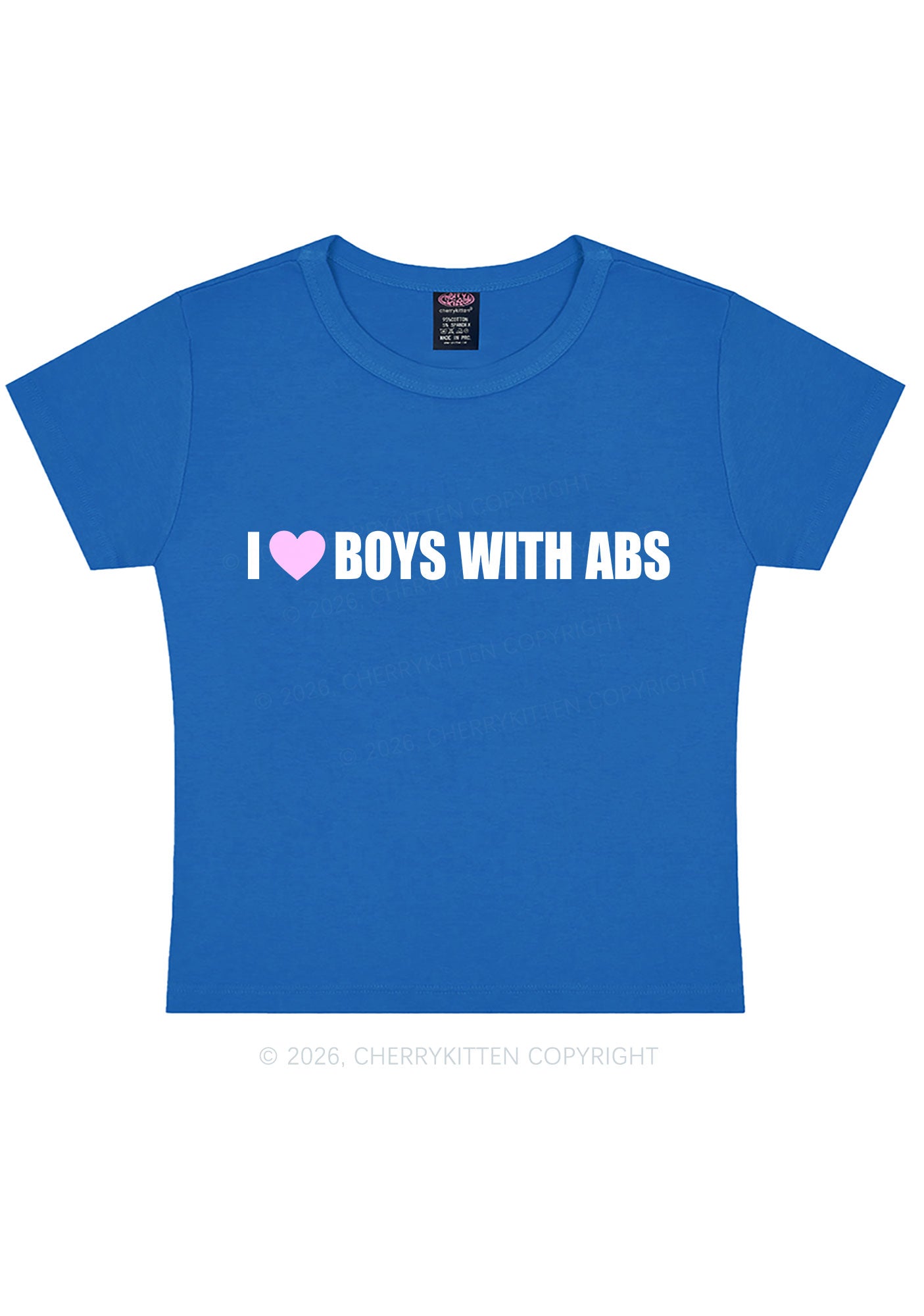 I Love Boys With ABS Y2K Baby Tee Cherrykitten