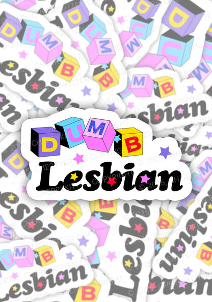 Dumb Lesbian Pride 1Pc Y2K Sticker Cherrykitten